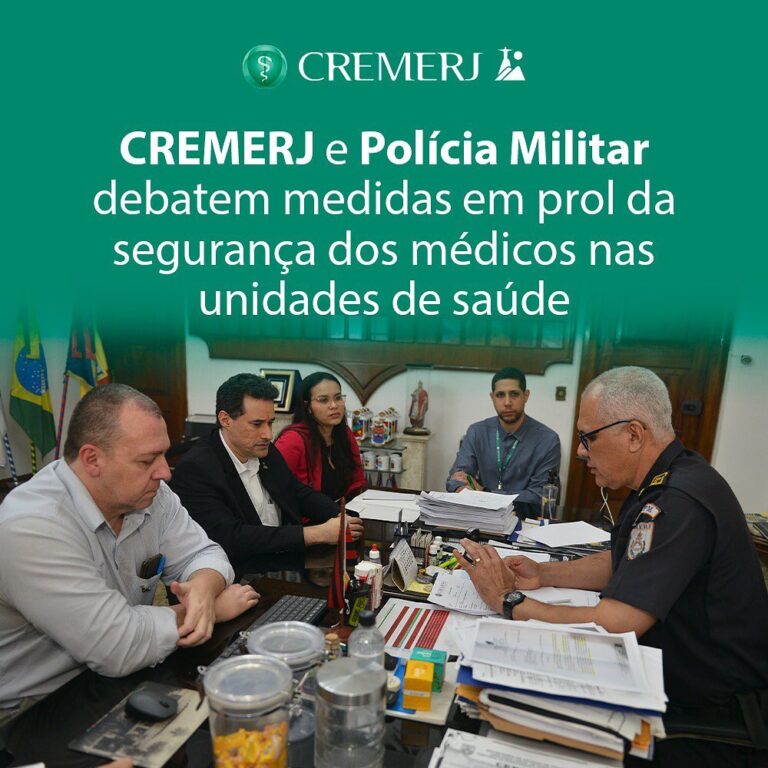 CREMERJ e Polícia Militar debatem medidas em prol da segurança dos médicos nas unidades de saúde